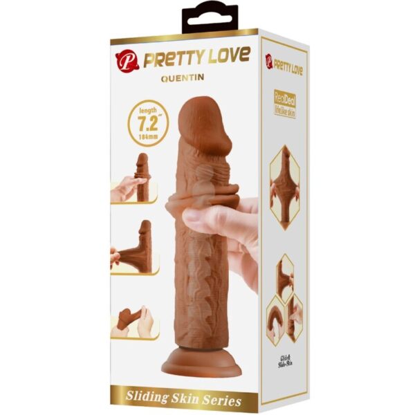Pretty Love Quentin — Realistic Dildo, Suction Cup, 18 cm, Brown — Dildos — view 5