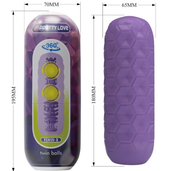 Pretty Love Twin Balls Venus — Male Masturbator, Purple — Male Masturbators — view 5
