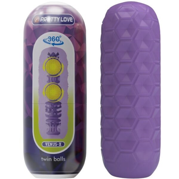Pretty Love Twin Balls Venus — Male Masturbator, Purple — Male Masturbators