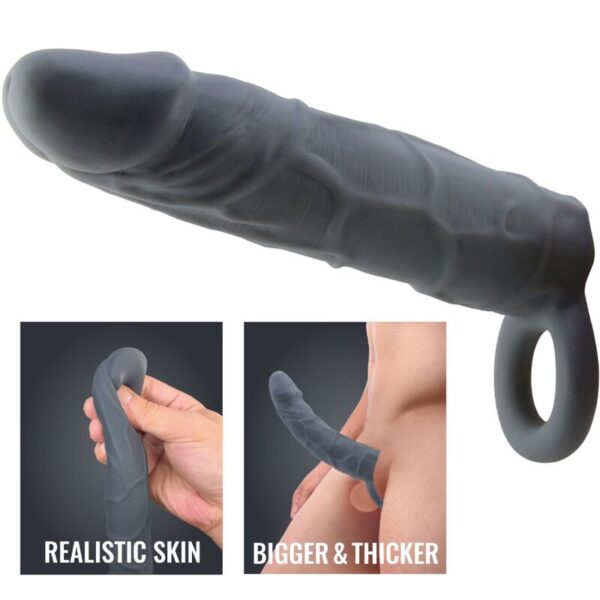 Pretty Love — Penis Sleeve, Realistic, Dark Grey — Penis Accessories — view 5