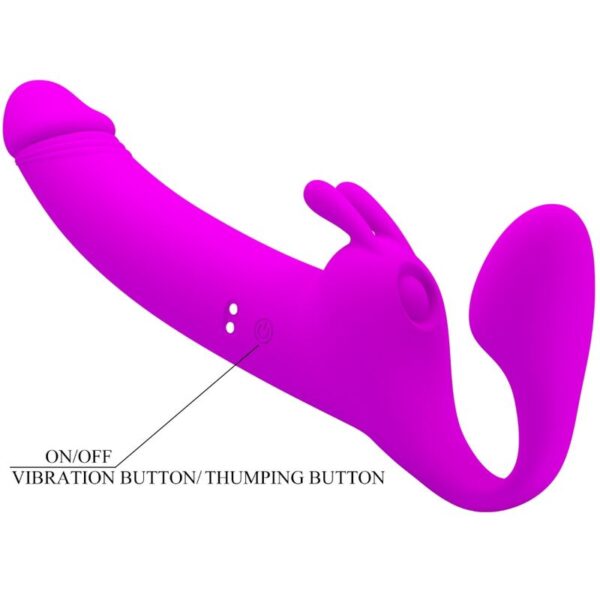 Pretty Love Zanini — Strapless Strap-On, Rechargeable, Purple — Strap-Ons & Harnesses — view 5