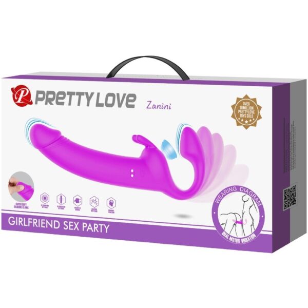 Pretty Love Zanini — Strapless Strap-On, Rechargeable, Purple — Strap-Ons & Harnesses — view 6