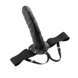 Fetish Fantasy Series — Hollow Strap-On, 20 cm, Black — Hollow Strap-Ons — view 4