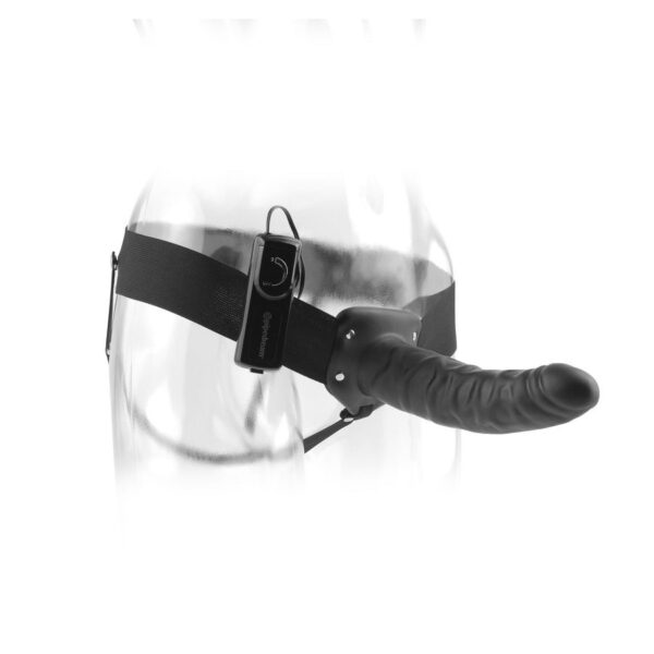 Fetish Fantasy Series — Vibrating Strap-On, 20 cm, Black — Hollow Strap-Ons — view 5