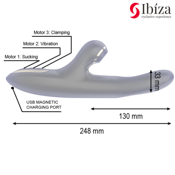 Ibiza Double Clamping — Rabbit Vibrator, Waterproof — Hi-Tech Vibrators — view 4