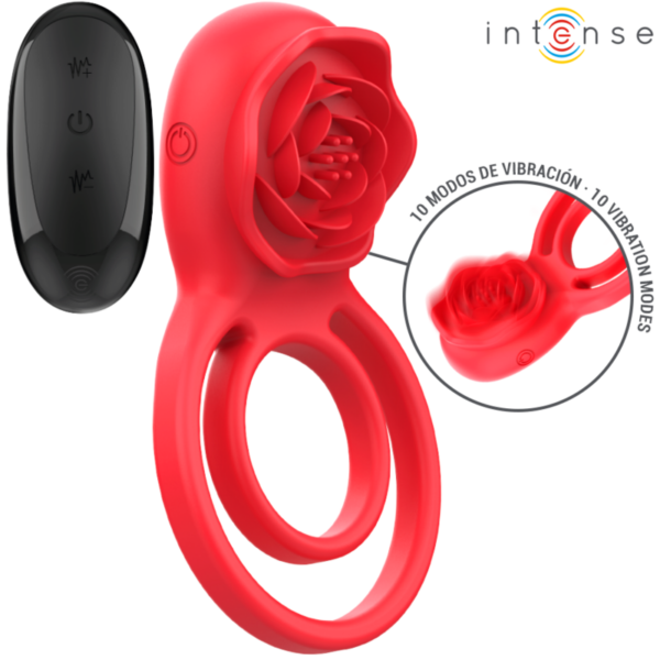 Intense Gail — Vibrating Cock Ring, Remote Control, Red — Cock Rings