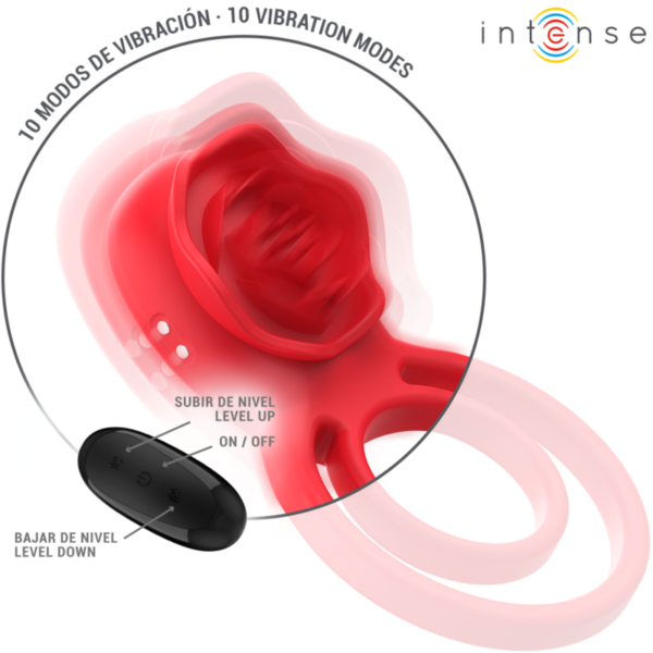 Intense Gail — Vibrating Cock Ring, Remote Control, Red — Cock Rings — view 2