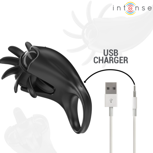 Intense Mabel — Vibrating Cock Ring, Rechargeable, Black — Cock Rings — view 6