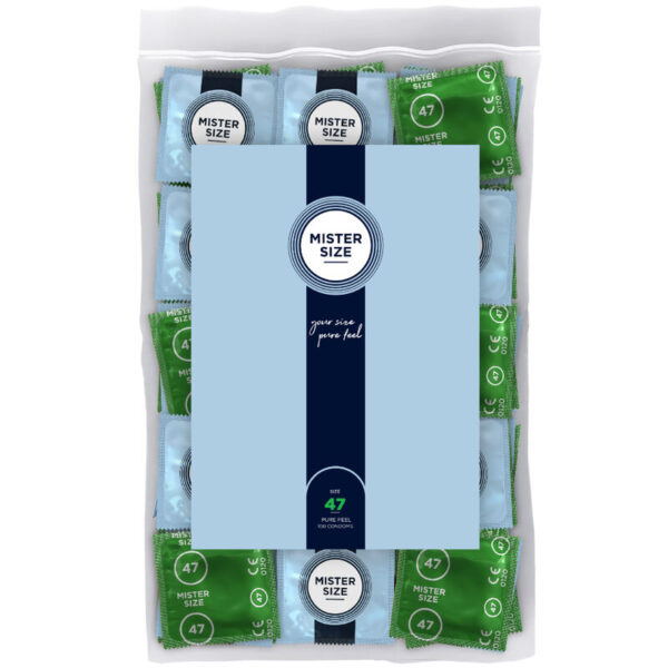 Mister Size XS 47 — Snug Fit Condoms, 100 Pack — Bulk Condom Packs