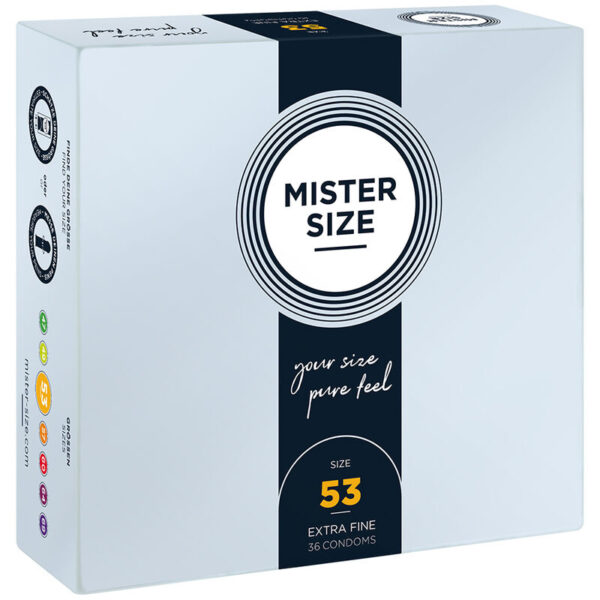 Mister Size M 53 — Condoms, 36 Pack — Bulk Condom Packs