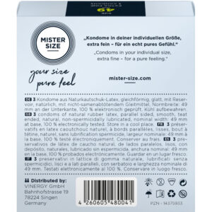 Mister Size S 49 — Snug Fit Condoms, 3 Pack — Condom 3 Packs — view 3