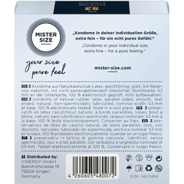 Mister Size M 53 — Condoms, 3 Pack — Classic Condoms — view 3