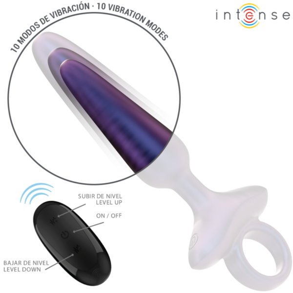 Intense Marlon 4 — Vibrating Butt Plug, Remote Control, Purple — Anal — view 5