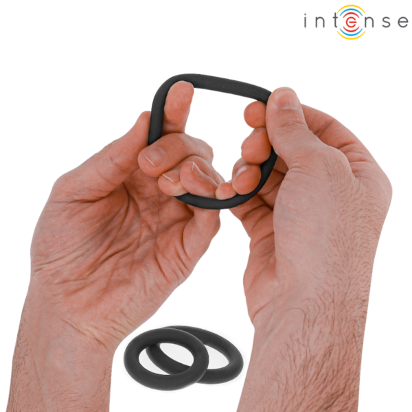 Intense Hugh — Cock Ring Set, Silicone, Black — Classic Cock Rings — view 3