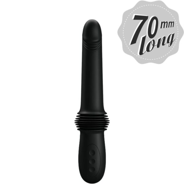 Pretty Love Pazuzu — Thrusting Vibrator, Rechargeable, Black — Hi-Tech Vibrators