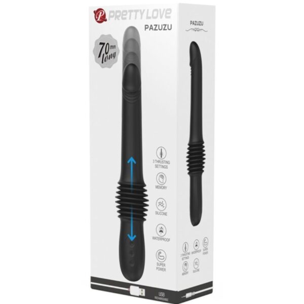 Pretty Love Pazuzu — Thrusting Vibrator, Rechargeable, Black — Hi-Tech Vibrators — view 5