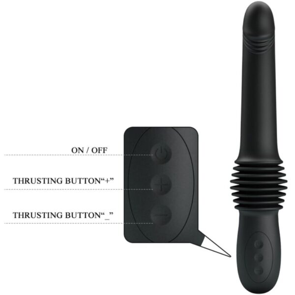 Pretty Love Pazuzu — Thrusting Vibrator, Rechargeable, Black — Hi-Tech Vibrators — view 6