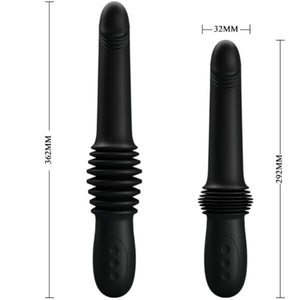 Pretty Love Pazuzu — Thrusting Vibrator, Rechargeable, Black — Hi-Tech Vibrators — view 7