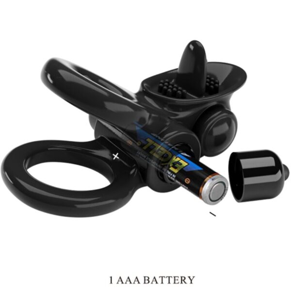 Pretty Love Passionate — Vibrating Cock Ring, Double, Black — Cock Rings — view 2