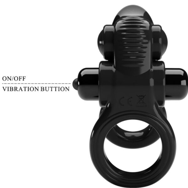 Pretty Love Passionate — Vibrating Cock Ring, Double, Black — Cock Rings — view 6