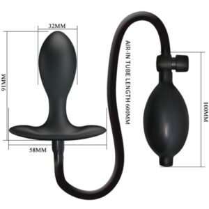 Pretty Love — Inflatable Butt Plug, Waterproof, Black — Anal — view 3