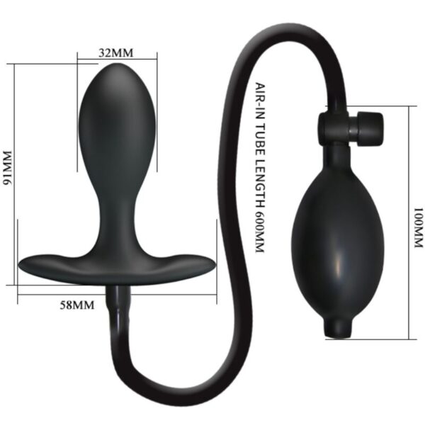Pretty Love — Inflatable Butt Plug, Waterproof, Black — Anal — view 3