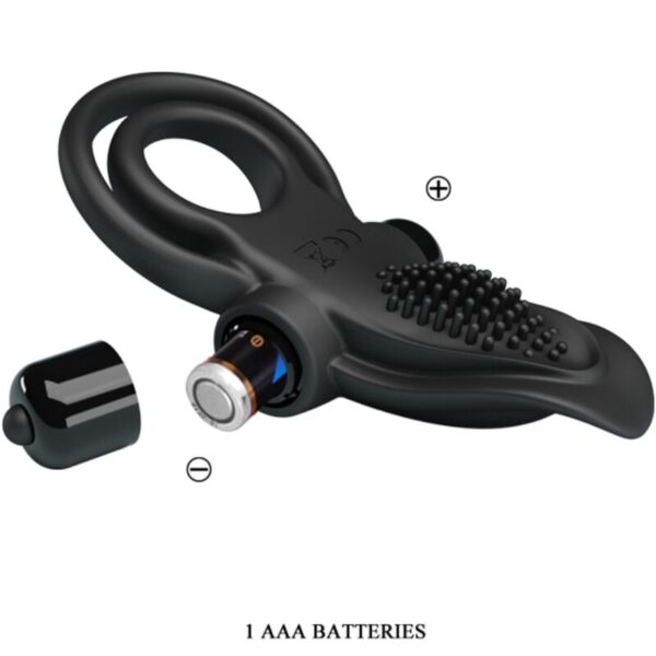Pretty Love — Vibrating Cock Ring, Double, Black — Cock Rings — view 2