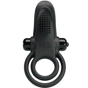 Pretty Love — Vibrating Cock Ring, Double, Black — Cock Rings — view 4