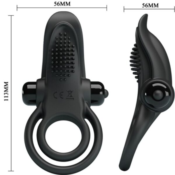Pretty Love — Vibrating Cock Ring, Double, Black — Cock Rings — view 5