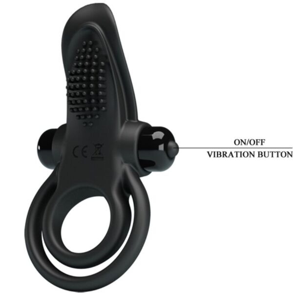 Pretty Love — Vibrating Cock Ring, Double, Black — Cock Rings — view 6