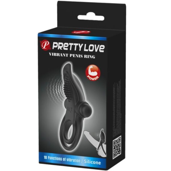Pretty Love — Vibrating Cock Ring, Double, Black — Cock Rings — view 7