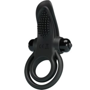 Pretty Love — Vibrating Cock Ring, Double, Black — Cock Rings