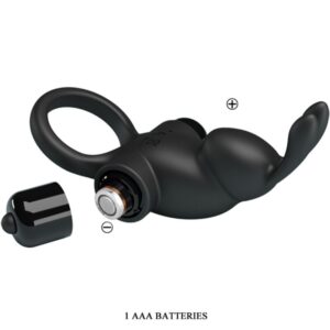 Pretty Love — Vibrating Cock Ring, Rabbit, Black — Cock Rings — view 2