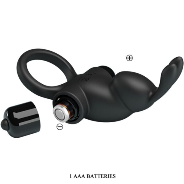 Pretty Love — Vibrating Cock Ring, Rabbit, Black — Cock Rings — view 2