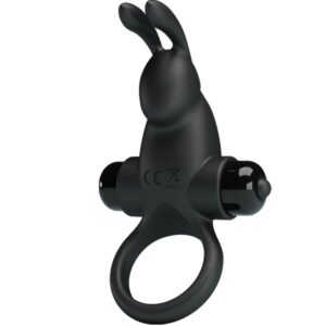 Pretty Love — Vibrating Cock Ring, Rabbit, Black — Cock Rings