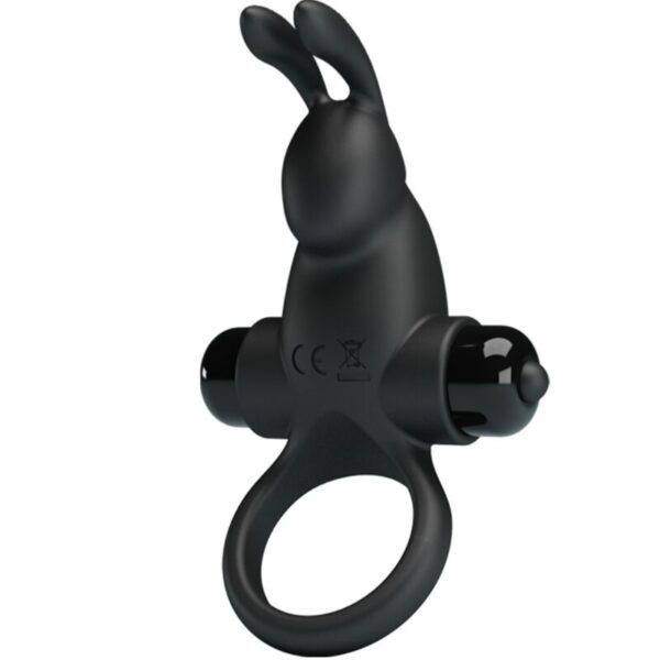 Pretty Love — Vibrating Cock Ring, Rabbit, Black — Cock Rings