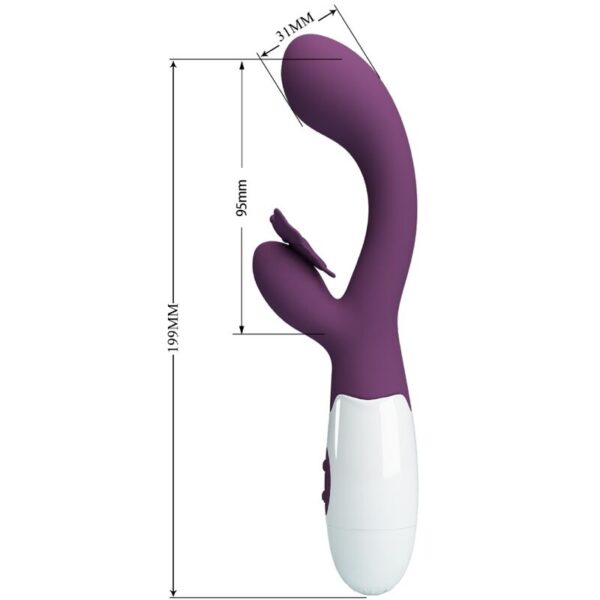 Pretty Love Butterfly Kiss — Rabbit Vibrator, Silicone, Purple — G-Spot Vibrators — view 2