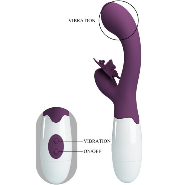 Pretty Love Butterfly Kiss — Rabbit Vibrator, Silicone, Purple — G-Spot Vibrators — view 4