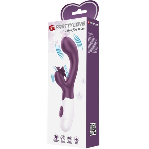 Pretty Love Butterfly Kiss — Rabbit Vibrator, Silicone, Purple — G-Spot Vibrators — view 6
