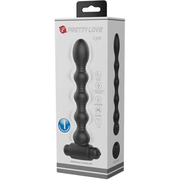 Pretty Love Lynn — Vibrating Butt Plug, Silicone, Black — Anal — view 6