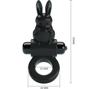 Pretty Love Exciting — Vibrating Cock Ring, Rabbit, Black — Cock Rings — view 2