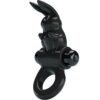 Pretty Love Exciting — Vibrating Cock Ring, Rabbit, Black — Cock Rings