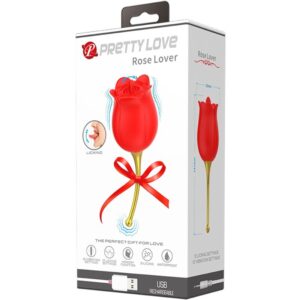 Pretty Love Rose Lover — Tongue Vibrator, Rechargeable, Red — Clitoral Stimulators — view 4
