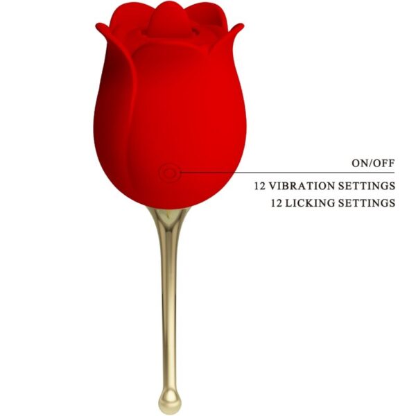 Pretty Love Rose Lover — Tongue Vibrator, Rechargeable, Red — Clitoral Stimulators — view 6