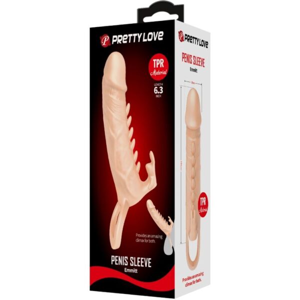 Pretty Love Emmit — Penis Extension Sleeve, Natural — Penis Accessories — view 4