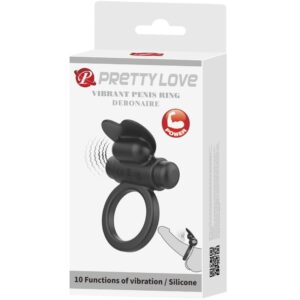 Pretty Love Debonaire — Vibrating Cock Ring, Black — Cock Rings — view 2