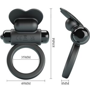 Pretty Love Debonaire — Vibrating Cock Ring, Black — Cock Rings — view 4