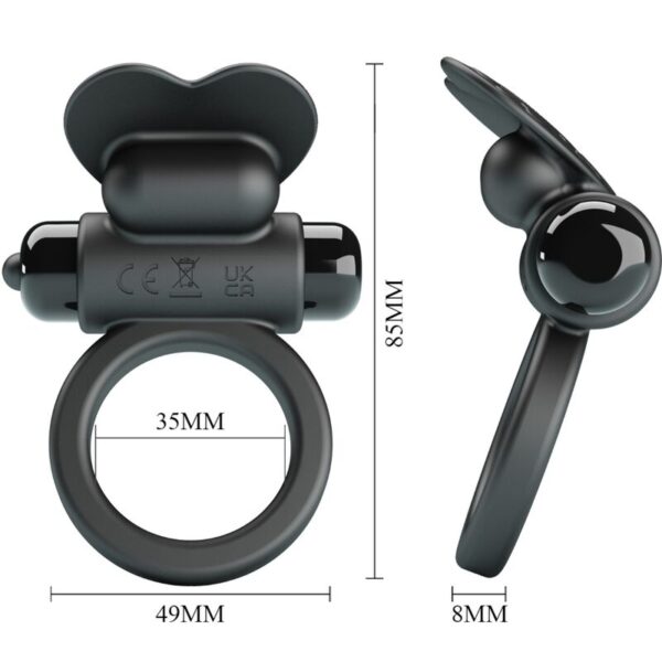 Pretty Love Debonaire — Vibrating Cock Ring, Black — Cock Rings — view 4