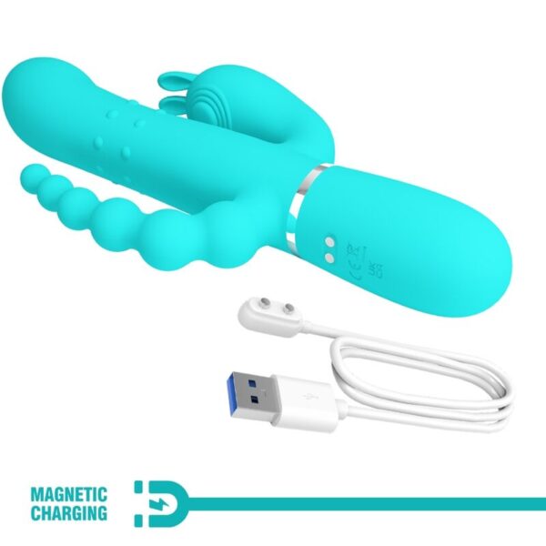 Pretty Love Cammy — Rabbit Vibrator, Silicone, Blue — Rabbit Vibrators — view 6