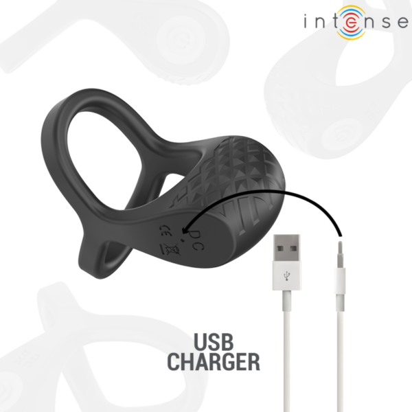 Intense Alex — Vibrating Cock Ring, Remote Control, Black — Cock Rings — view 4